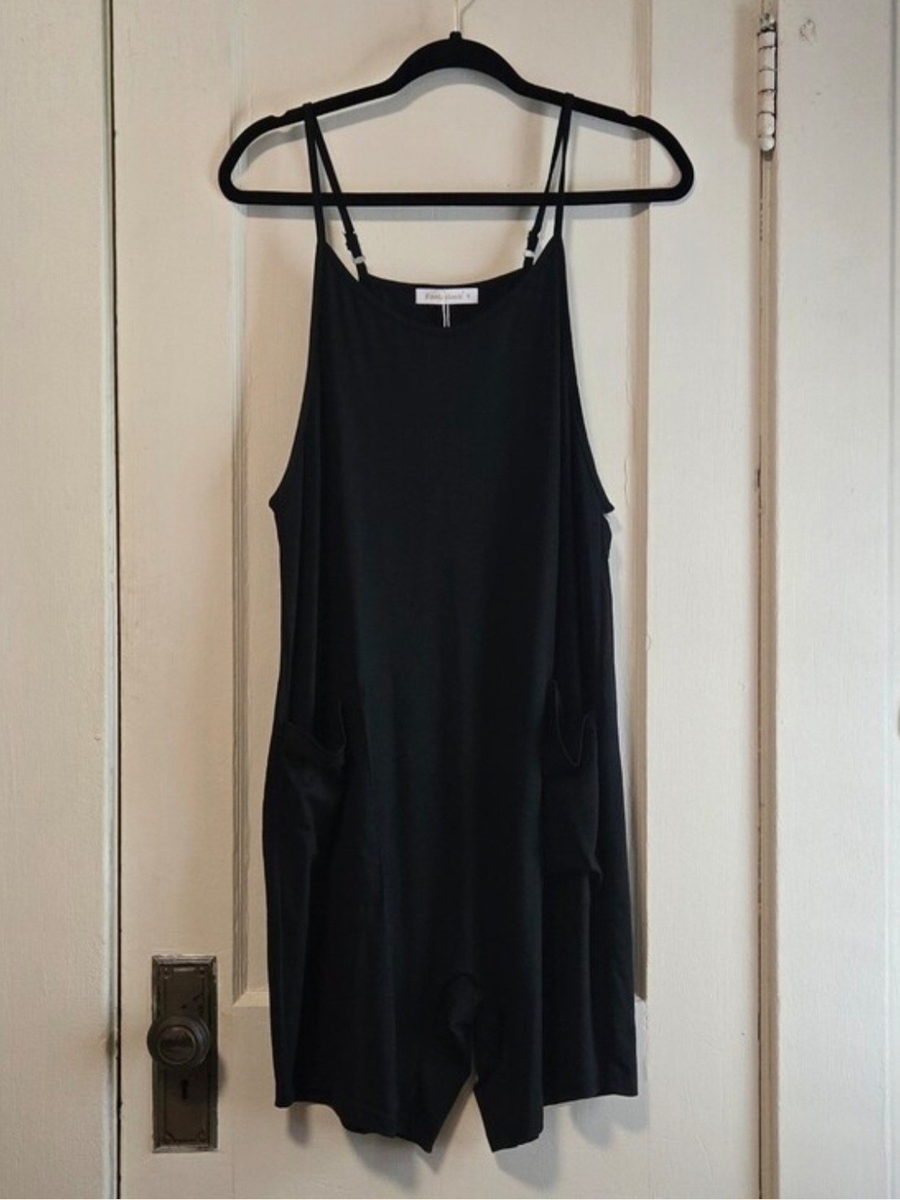 Amazon Black Sleeveless Romper with Side Pockets